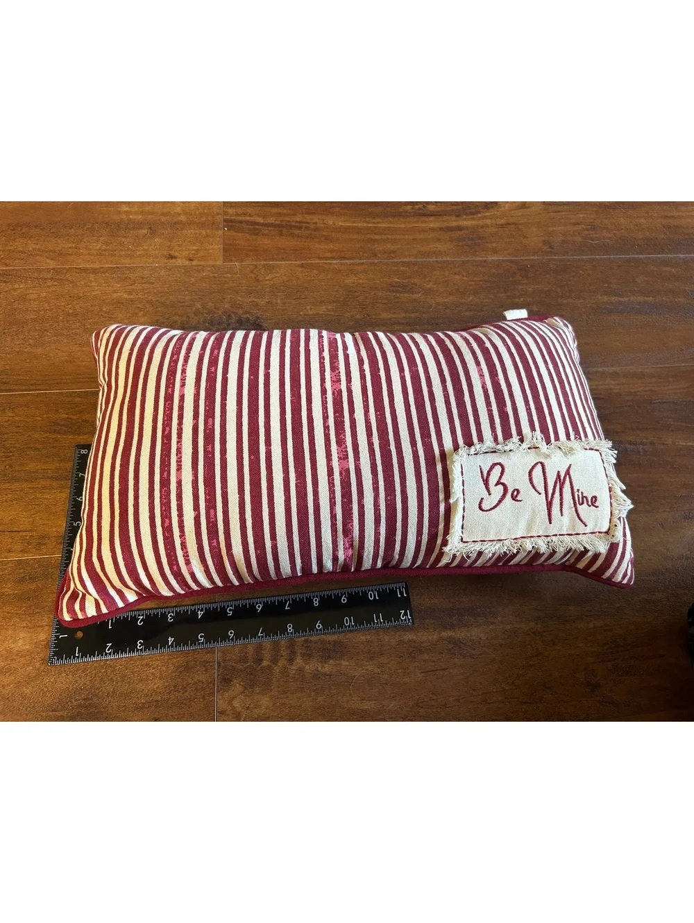 Decorative Striped 'Be Mine' Accent Pillow